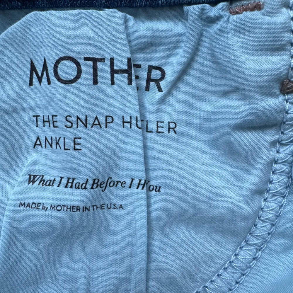 NWT MOTHER Denim Jeans Snap Hustler Ankle High Rise What I had before Size 28 - Picture 7 of 13